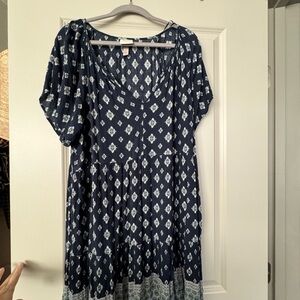 Knox Rose Blue and White Geometric Dress